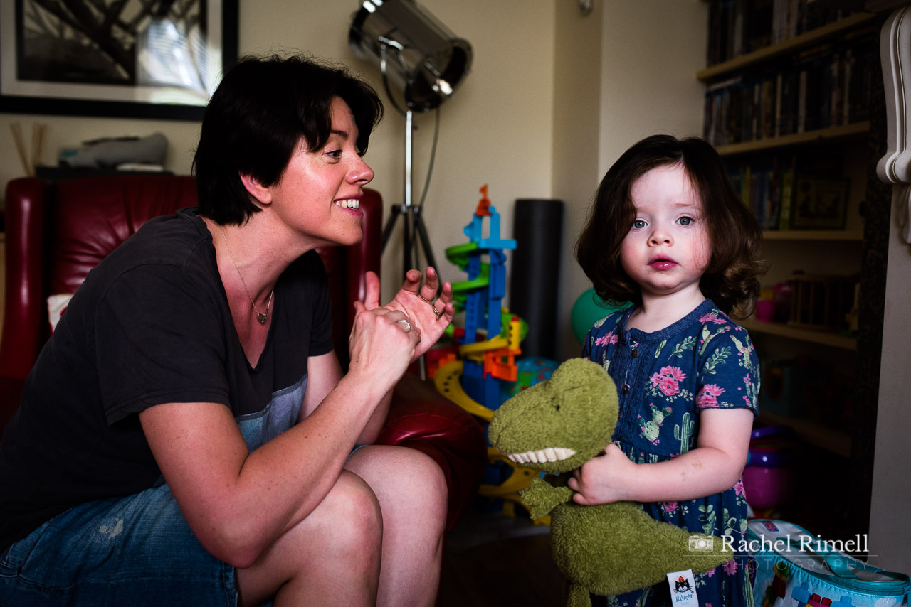 deaf mother signs her daughter's name documentary portrait London