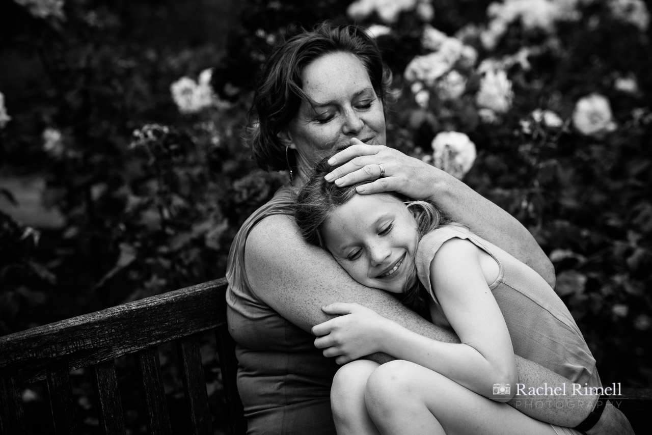 mother and child cuddling Brockwell park