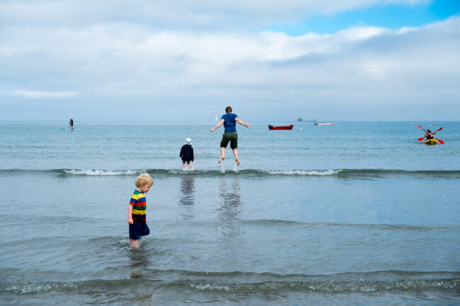 Cornwall Coverack family on the beach