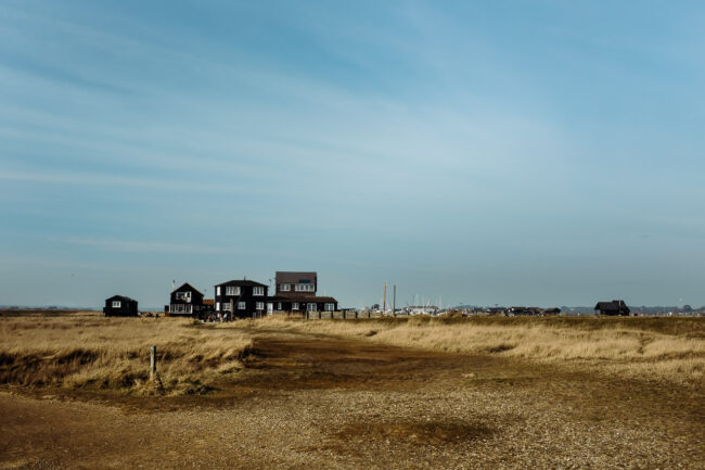 fine art photography prints - view of Walberswick houses and marina