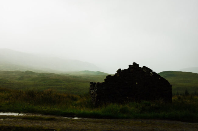 Fine art photography prints - derelict bothy in the mist
