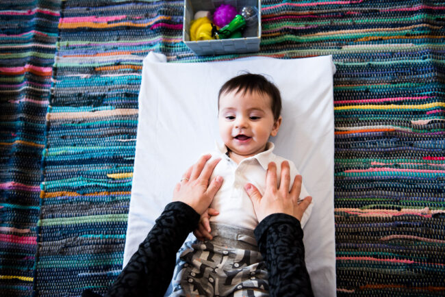 Editorial business photo of baby at baby senosy class for Sensoryland, Streatham south London