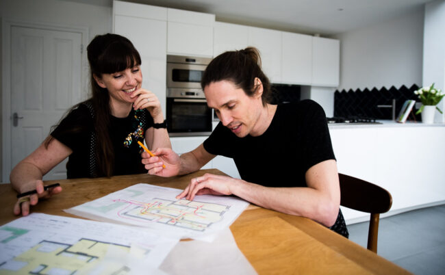 Small business editorial photo of behind the scenes with architects in North London