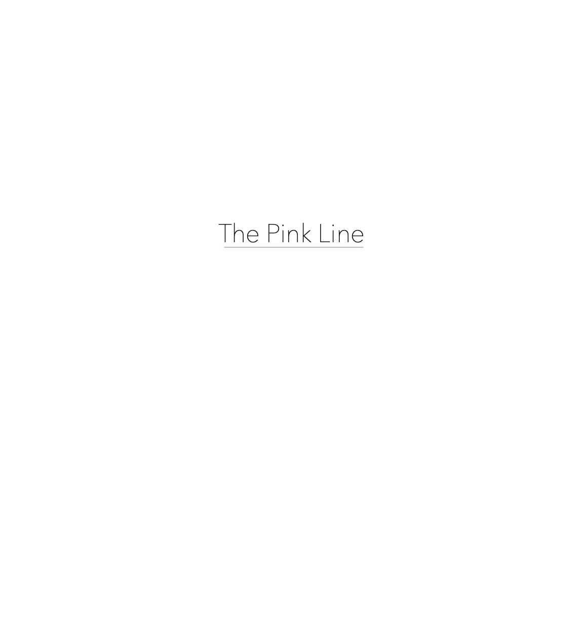 Pink LIne_Front Cover Front cover for Pink Line photo book on surrogacy featuring a white page with the title The Pink Line